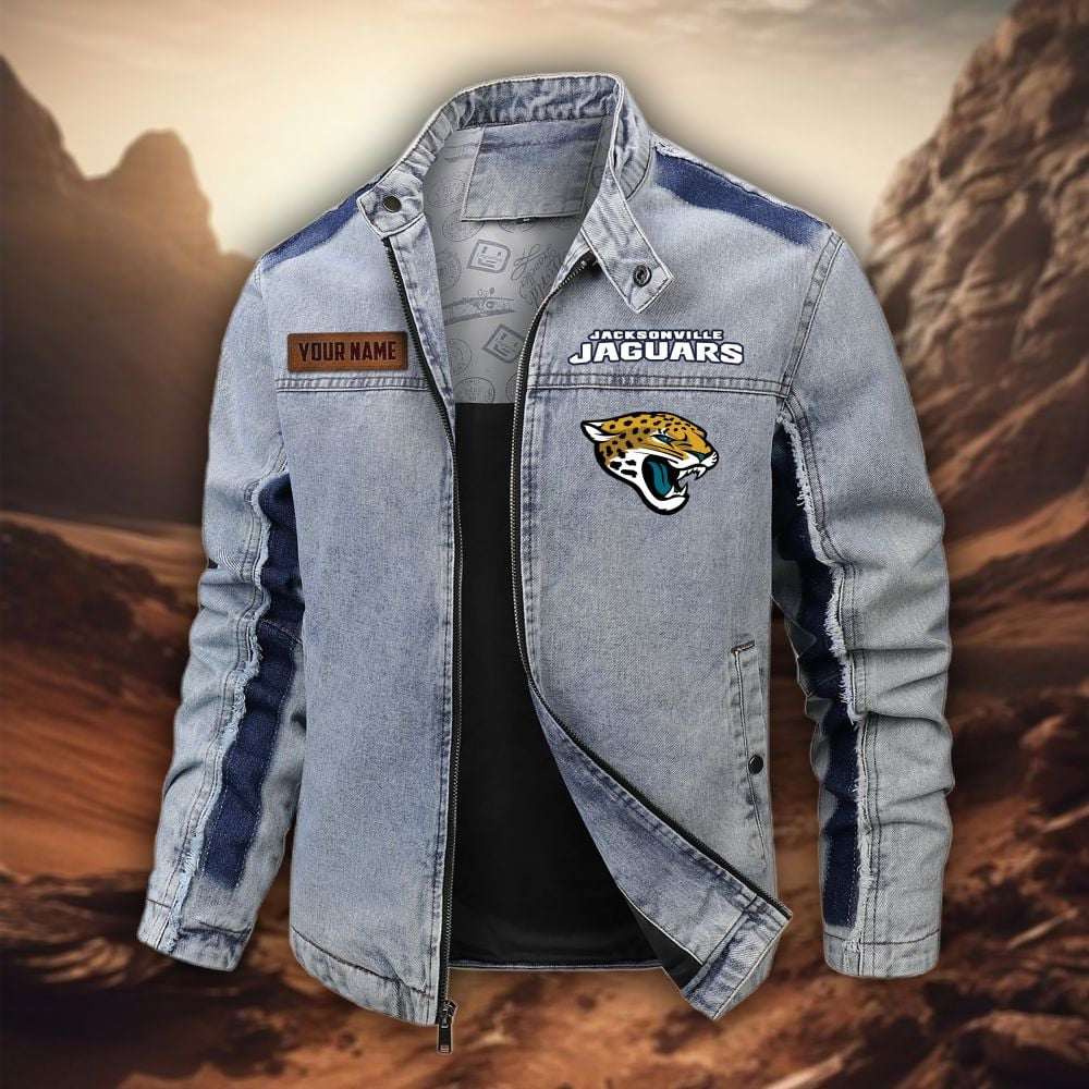 Personalized JJ Premium NFL Street Scar Denim Jacket DDT CTND
