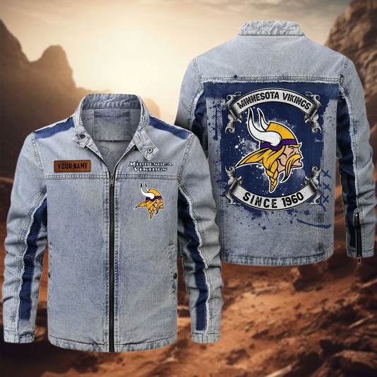 Personalized MV Premium NFL Street Scar Denim Jacket DDT CTND