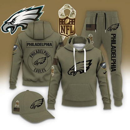 PHI  X NFL Casual Outfit Set - Hoodie, Jogger, and Cap V1 NAK THUONGNH