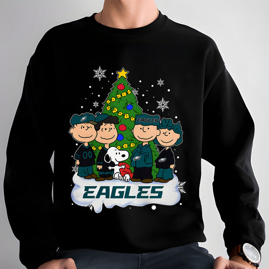 PHI x NFL Peanuts Snoopy And Friends Christmas Tree 2D Shirt DatND DVT