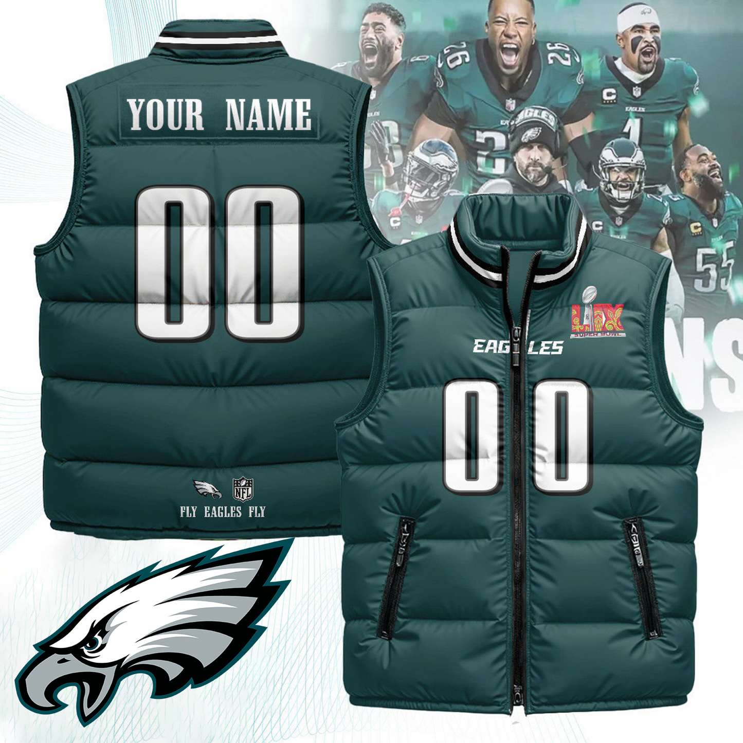 PHI x NFL Unisex Puffer Vest DatND ThuongNH