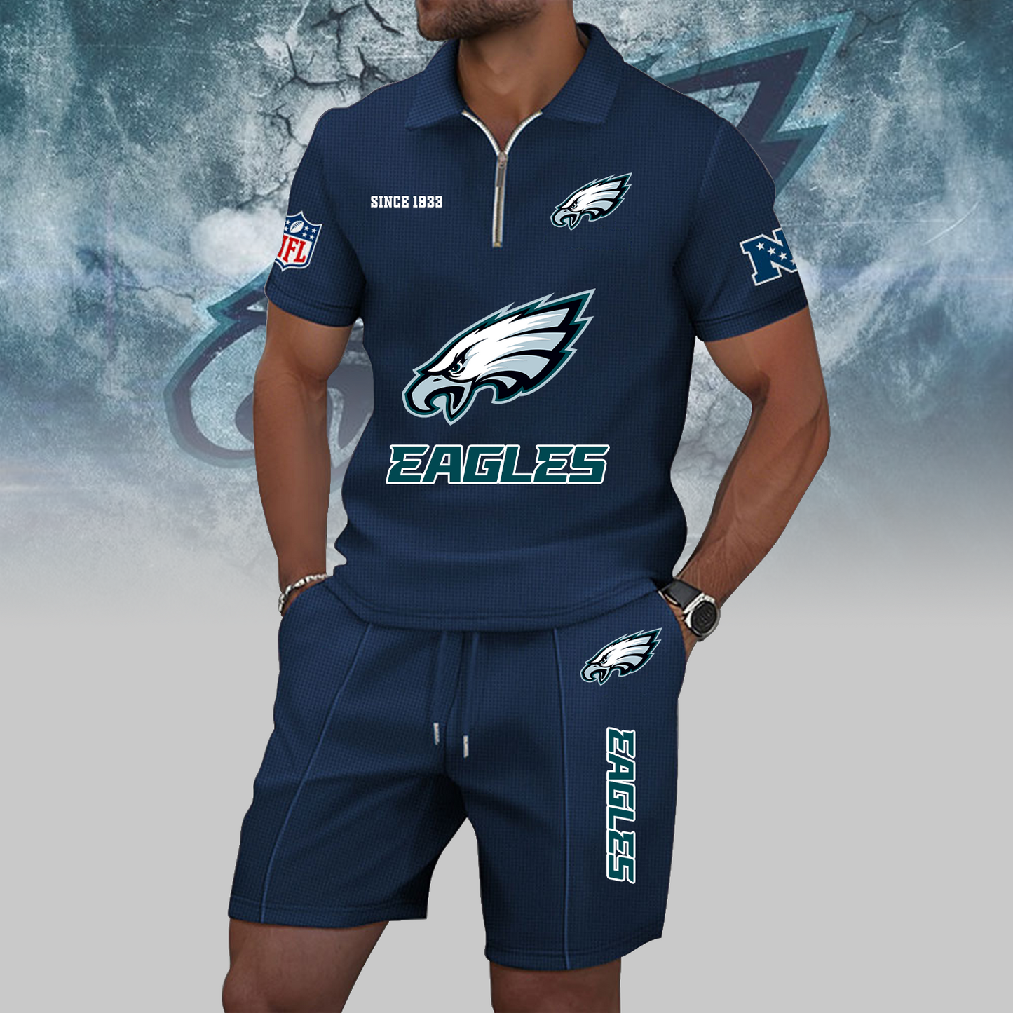PHI x NFL Zip Polo Set DATND TANTD