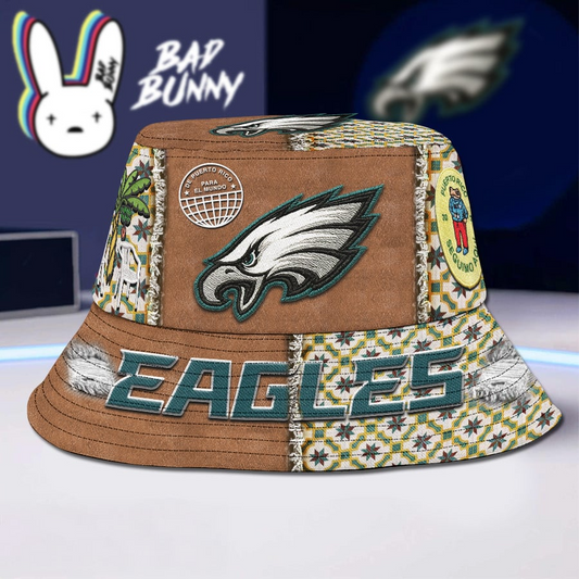 Philadelphia Eagles Premium NFL Bad Bunny Bucket Hat NAK
