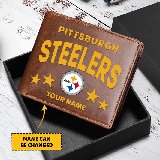 PIT Football Leather Man Black Brown Wallet Personalized Any Name DATND TANTD
