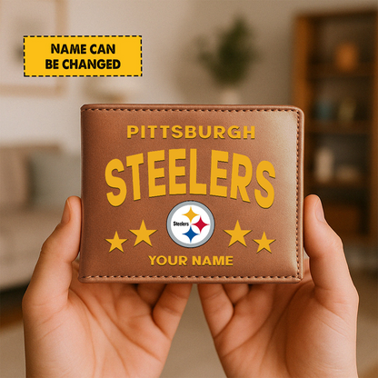PIT Football Leather Man Black Brown Wallet Personalized Any Name DATND TANTD
