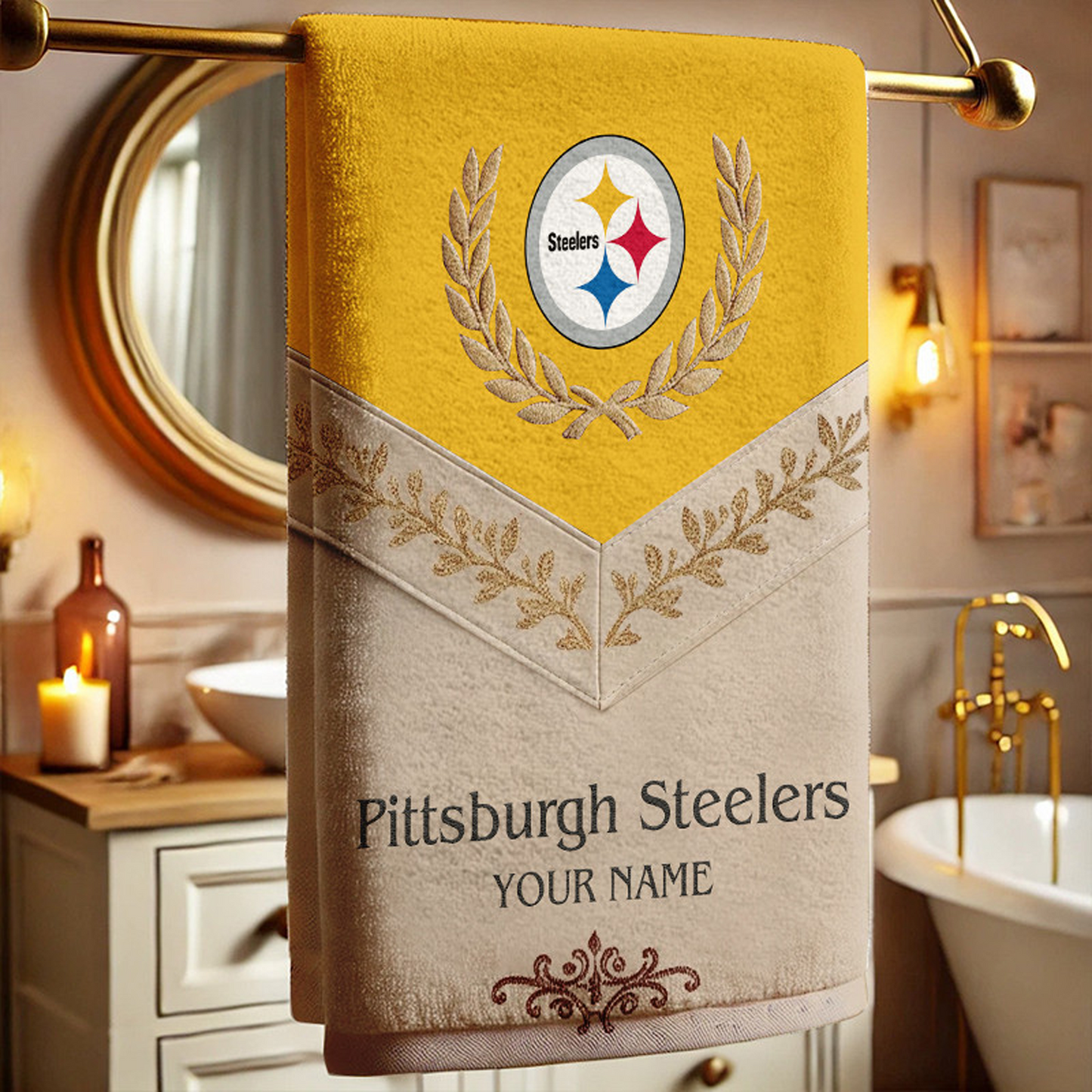 PIT Football New Bath Towel Custom Name DATND TANTD