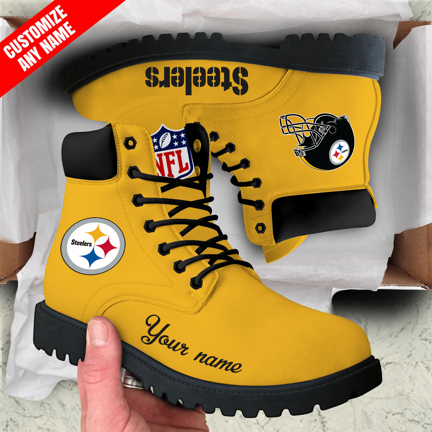 PIT x NFL Custom Leather Boots DATND TANTD