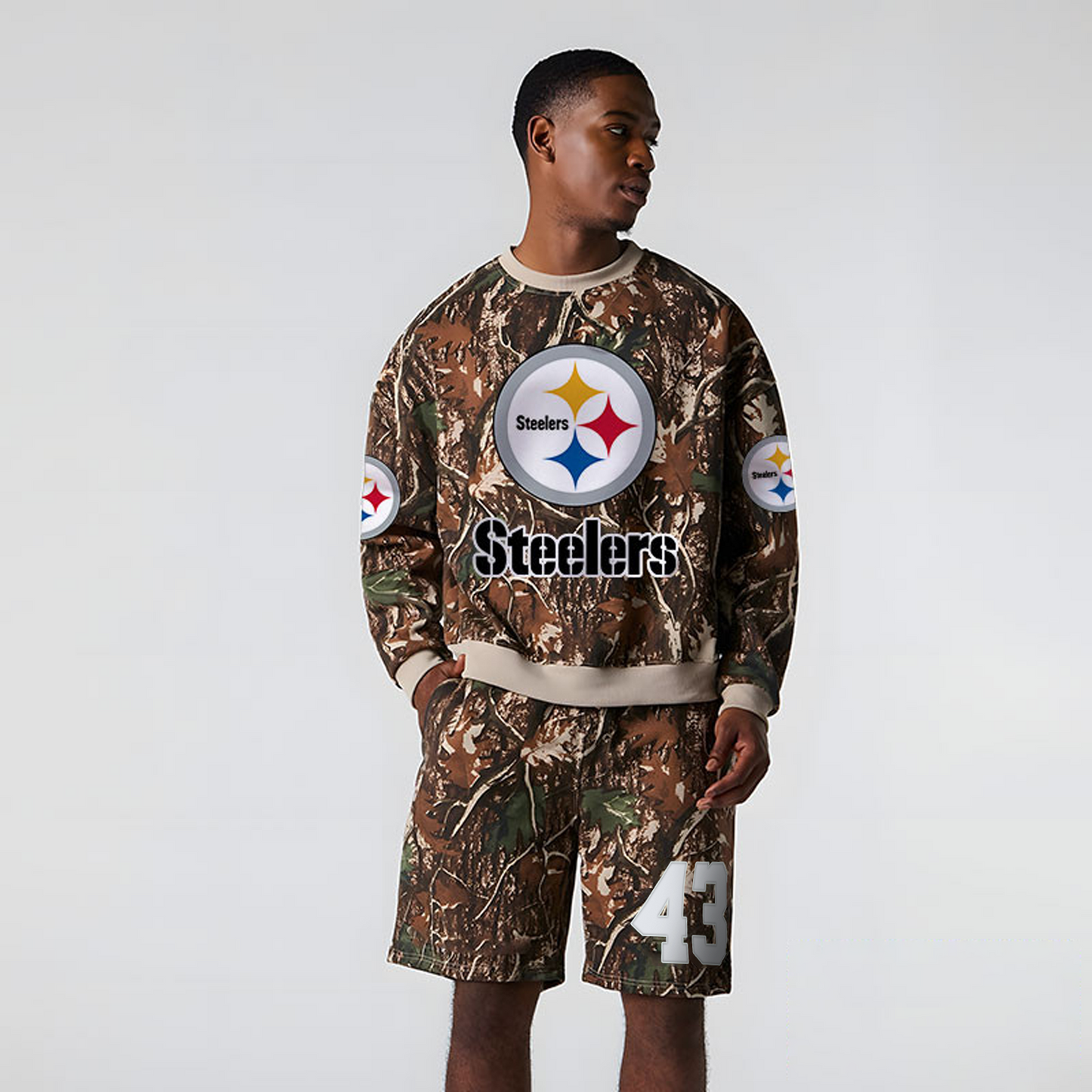 PIT x NFL Football Full Set Long Sweatshirt And Short Pants DATND TANTD