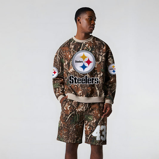 PIT x NFL Football Full Set Long Sweatshirt And Short Pants DATND TANTD