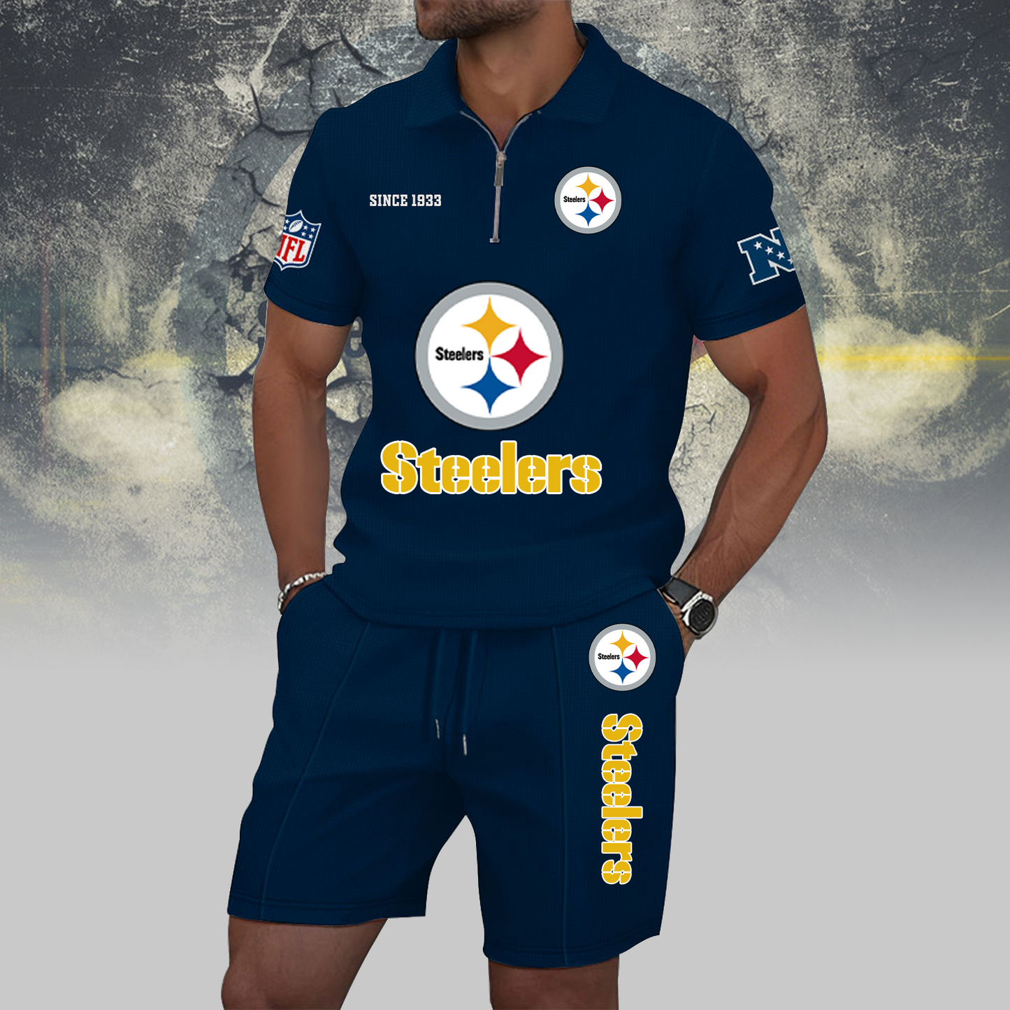 PIT x NFL Zip Polo Set DATND TANTD