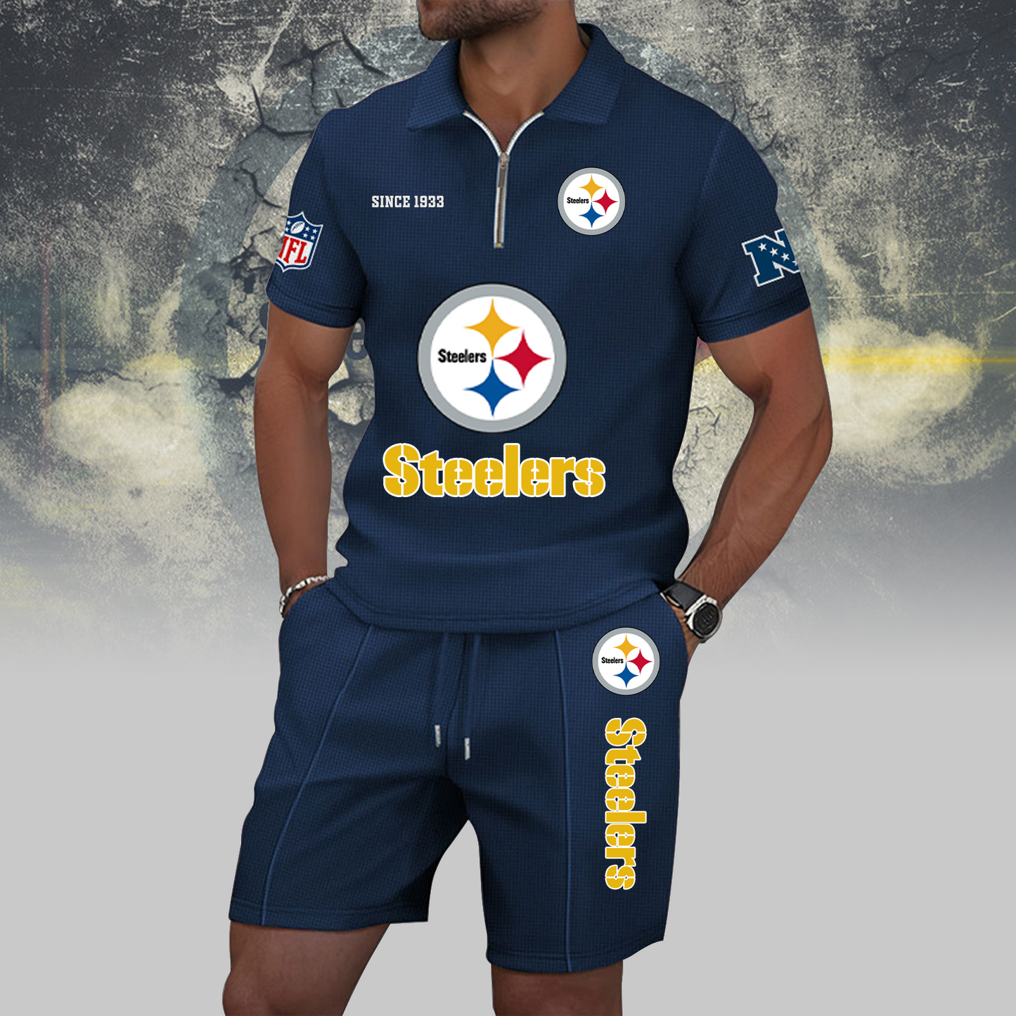 PIT x NFL Zip Polo Set DATND TANTD