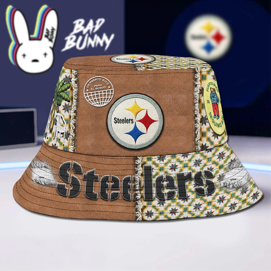 Pittsburgh Steelers Premium NFL Bad Bunny Bucket Hat NAK