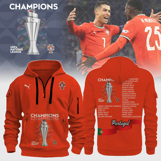 Portugal Champions UEFA Nations League Zipper Hoodie DatND DVT