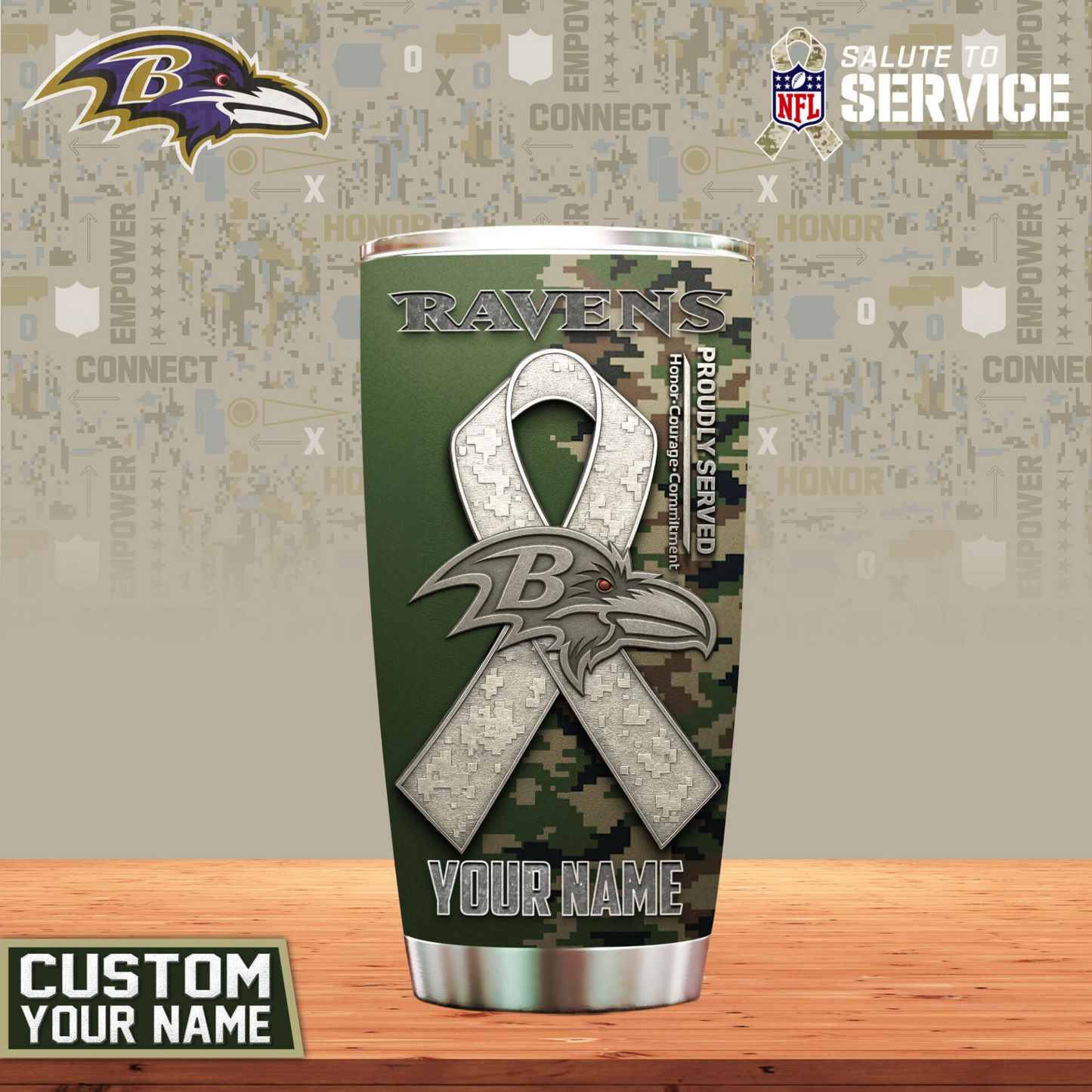 Premium NFL BAL Proudly Served Tumbler V1 NMD TTV