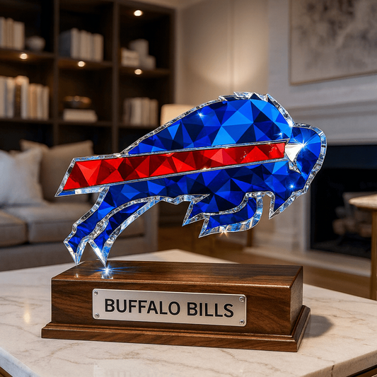 Premium NFL BUF Crystal Style Desktop Ornament V1 NMD  TTV