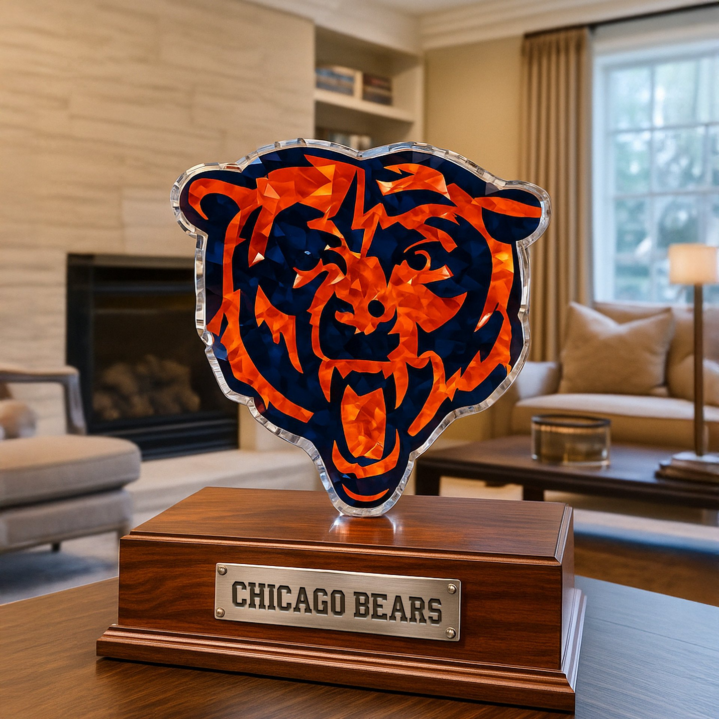 Premium NFL CHI Crystal Style Desktop Ornament V1 NMD  TTV