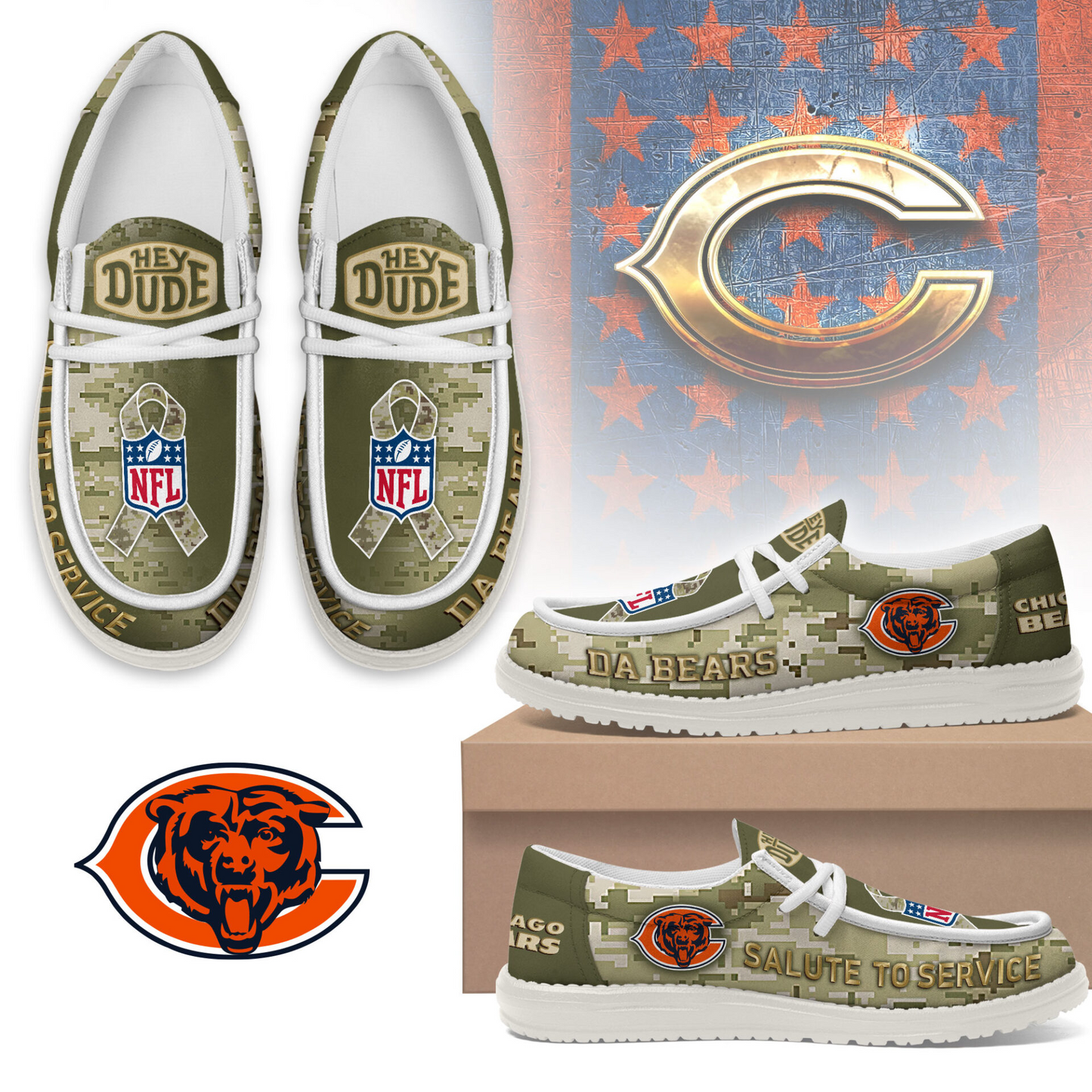 Premium NFL CHI Salute to Service Loafer V2 NMD TTV