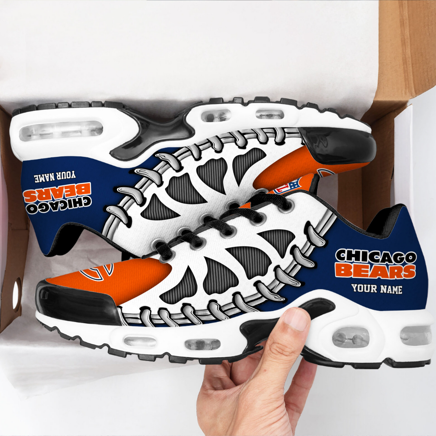 Premium NFL CHI Spine Rush Air Max Sneaker V4 NMD  TTV