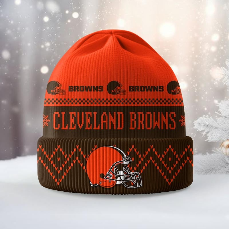 Premium NFL CLE Beanie Hat V1 NMD TTV