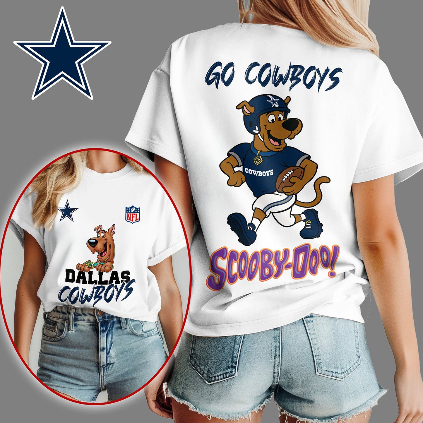 Premium NFL DLCB Scooby-doo T-shirt V11 NMD NHM