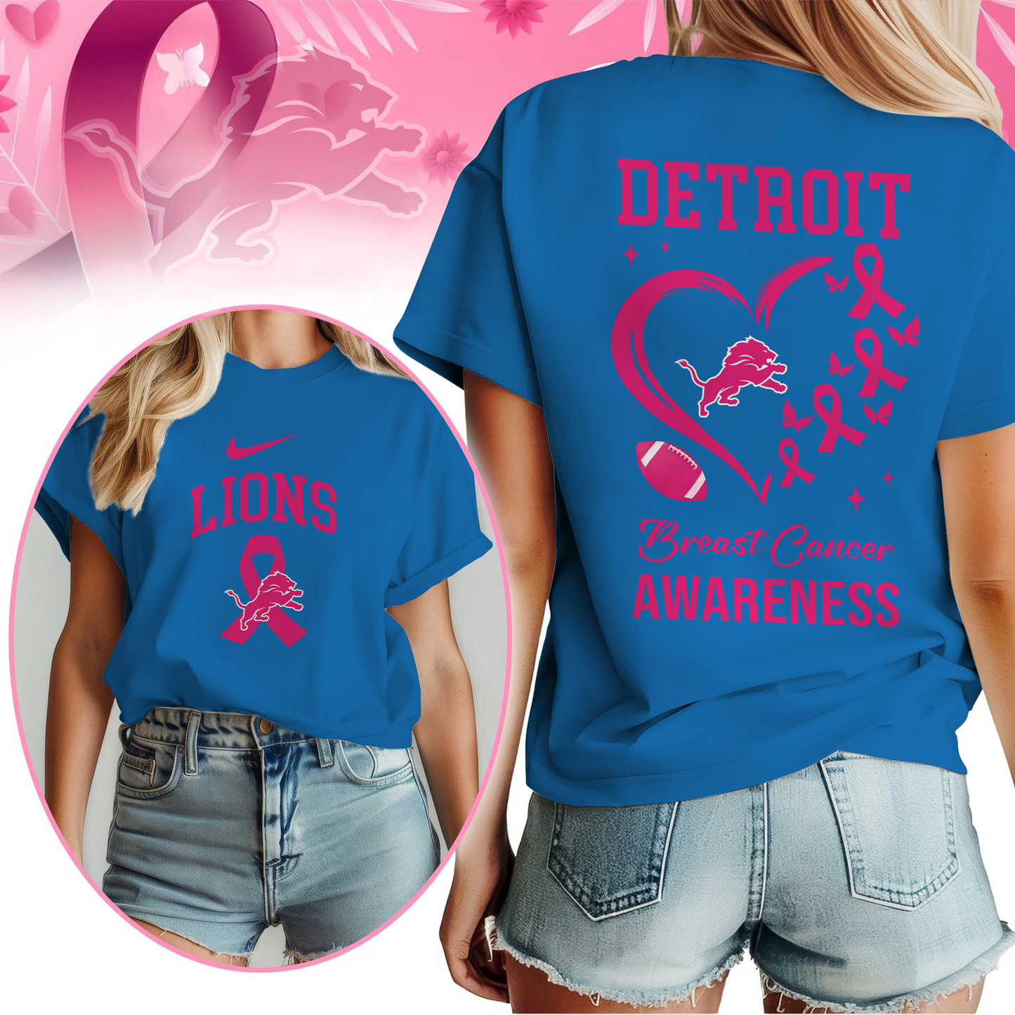 Premium NFL DTTG  Breast Cancer T-shirt V3 NMD NTLDDT CTND1