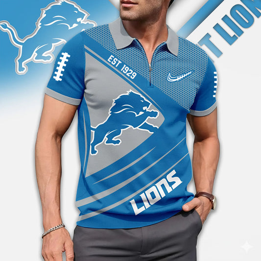 Premium NFL Game Day X DET Zipper Polo NDT NHM 3010