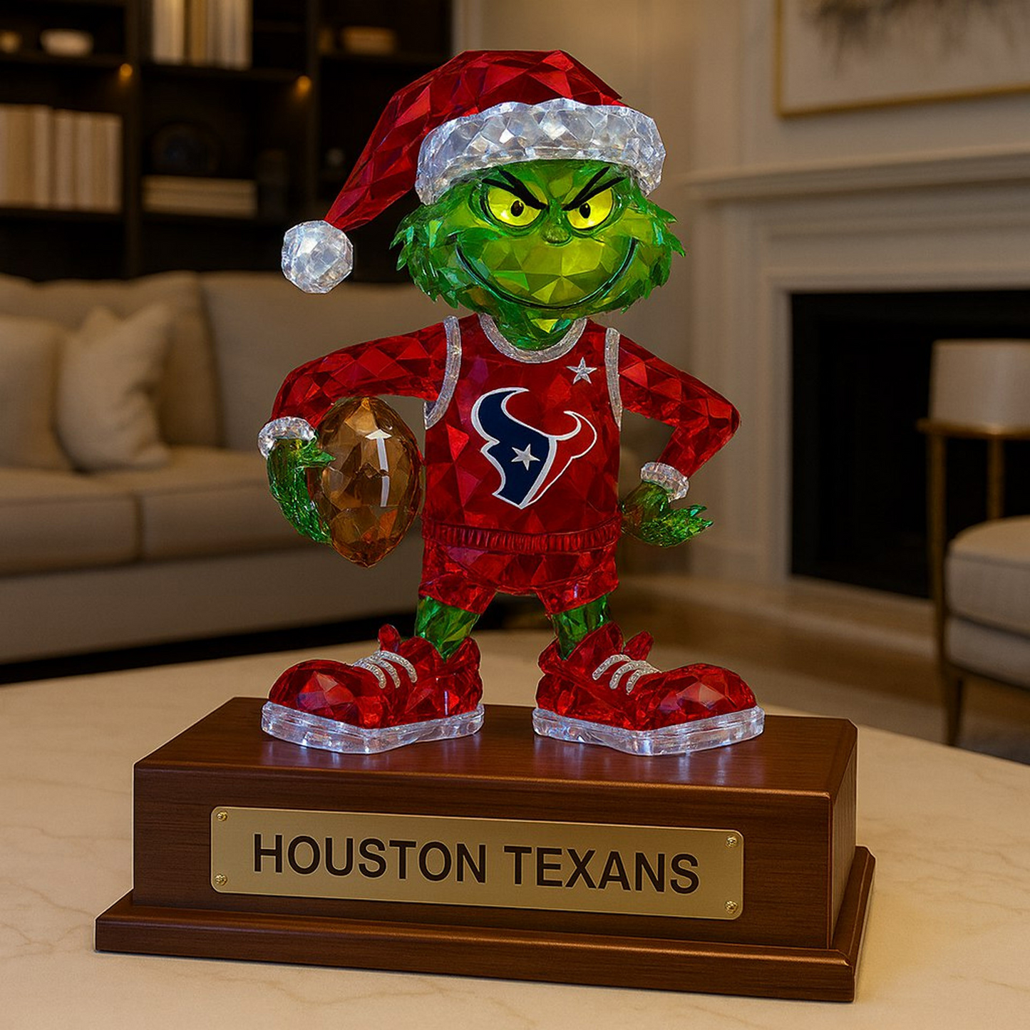 Premium NFL HOU Crystal Style Desktop Ornament V1 NMD  TTV