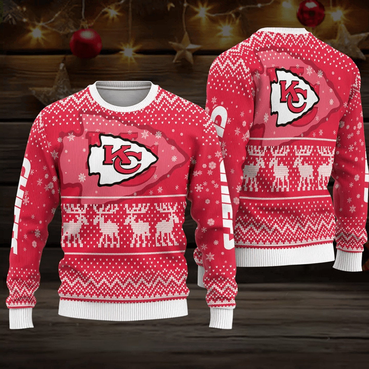 Premium NFL KC Holiday Wool Sweater V1 NAK NHM