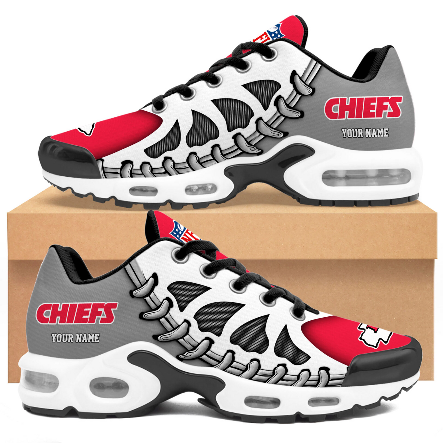 Premium NFL KC Spine Rush Air Max Sneaker V4 NMD  TTV