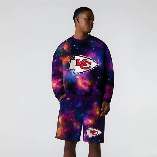 Premium NFL KCC Full Set Long Sweatshirt And Short Pants V1 NMD NHM