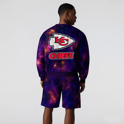 Premium NFL KCC Full Set Long Sweatshirt And Short Pants V1 NMD NHM