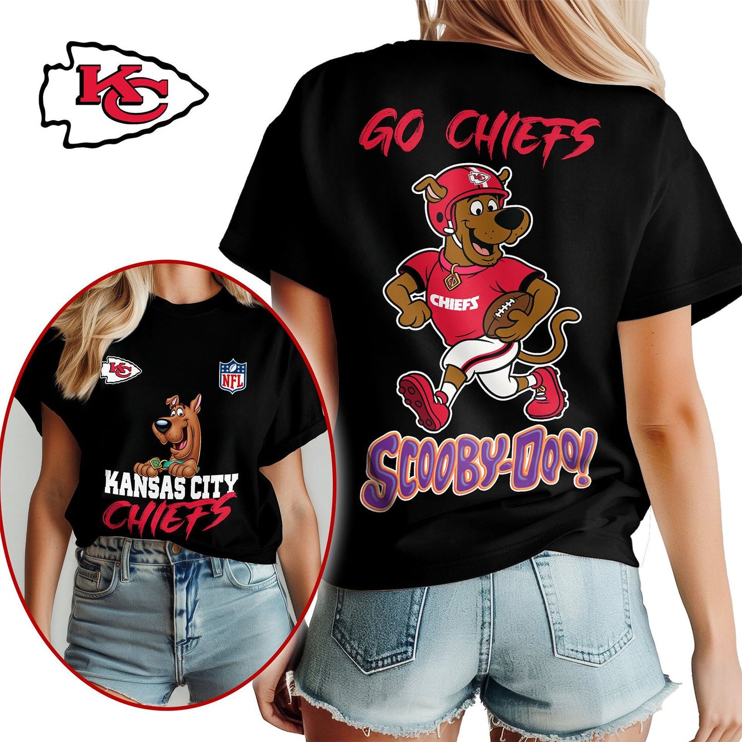 Premium NFL KCC Scooby-doo T-shirt V11 NMD NHM