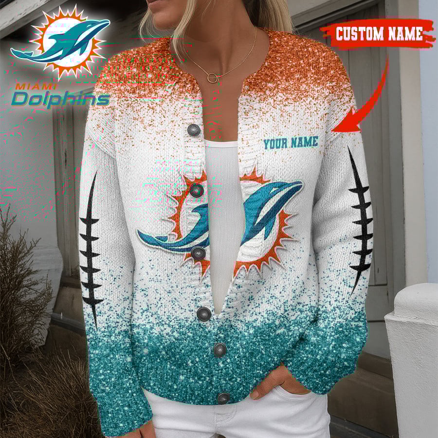Premium NFL MIA Cozy Knit Cardigan V1 NMD NHM
