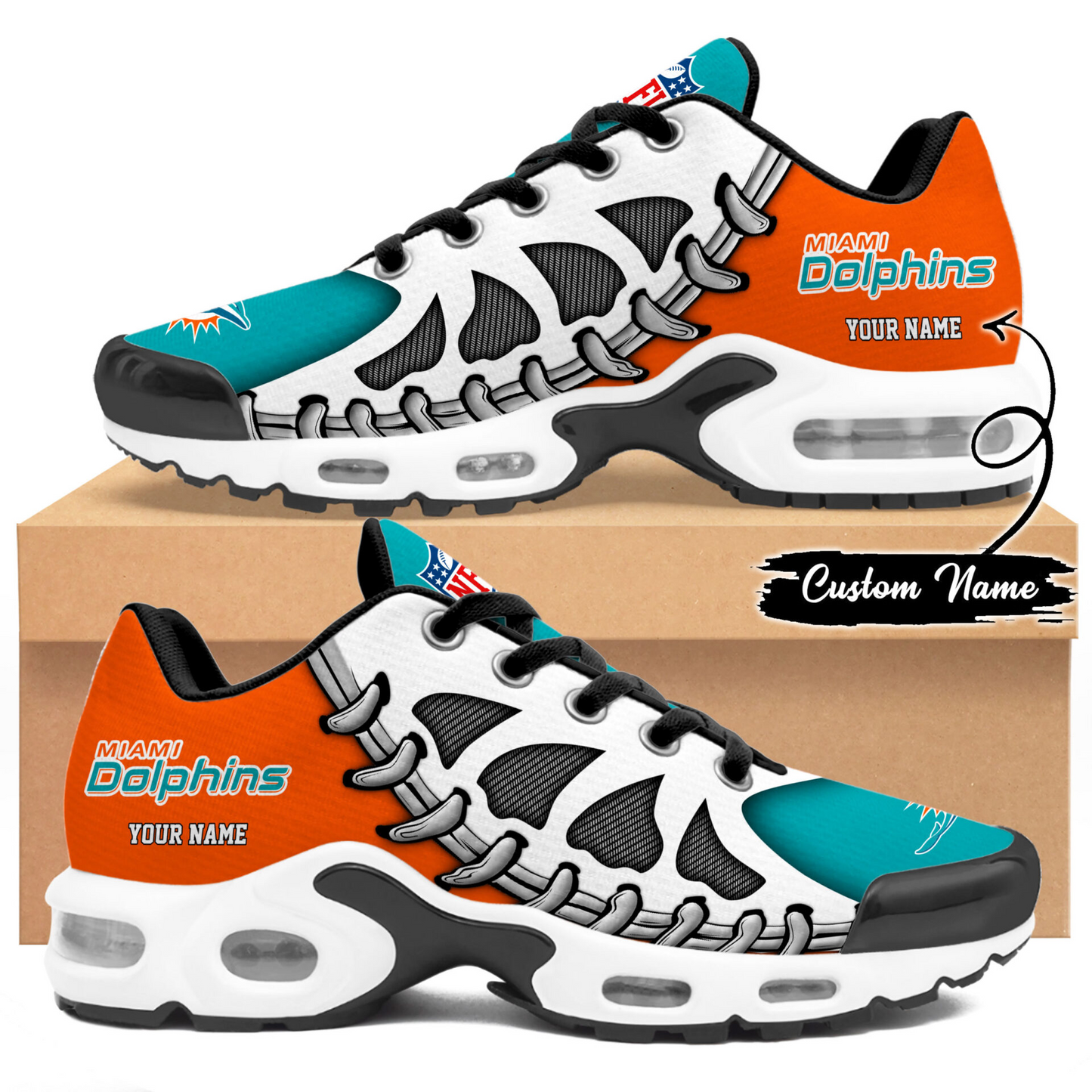 Premium NFL MIA Spine Rush Air Max Sneaker V4 NMD  TTV