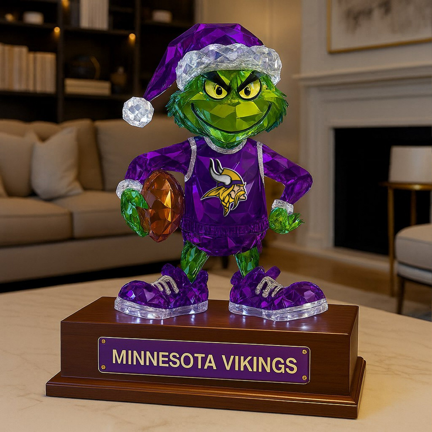 Premium NFL MIN Crystal Style Desktop Ornament V1 NMD  TTV