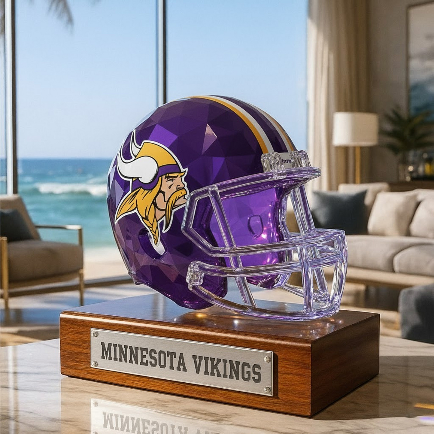 Premium NFL MIN Crystal Style Desktop Ornament V1 NMD  TTV