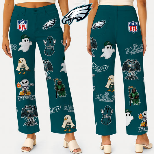 Premium NFL PLE Halloween High Waisted Casual Wide Leg Pants V1 NMD NHM
