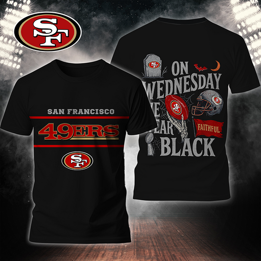 Premium NFL SF 49 On Wednesday We Wear Black T-shirt V4 NMD TTV