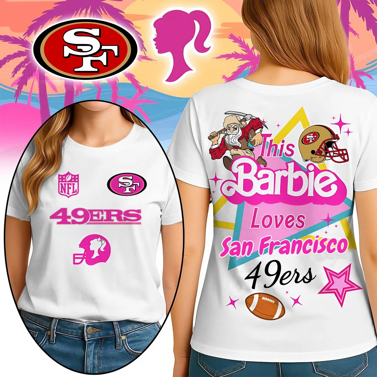 Premium NFL SF49 Barbie T-shirt V10 NMD NHM