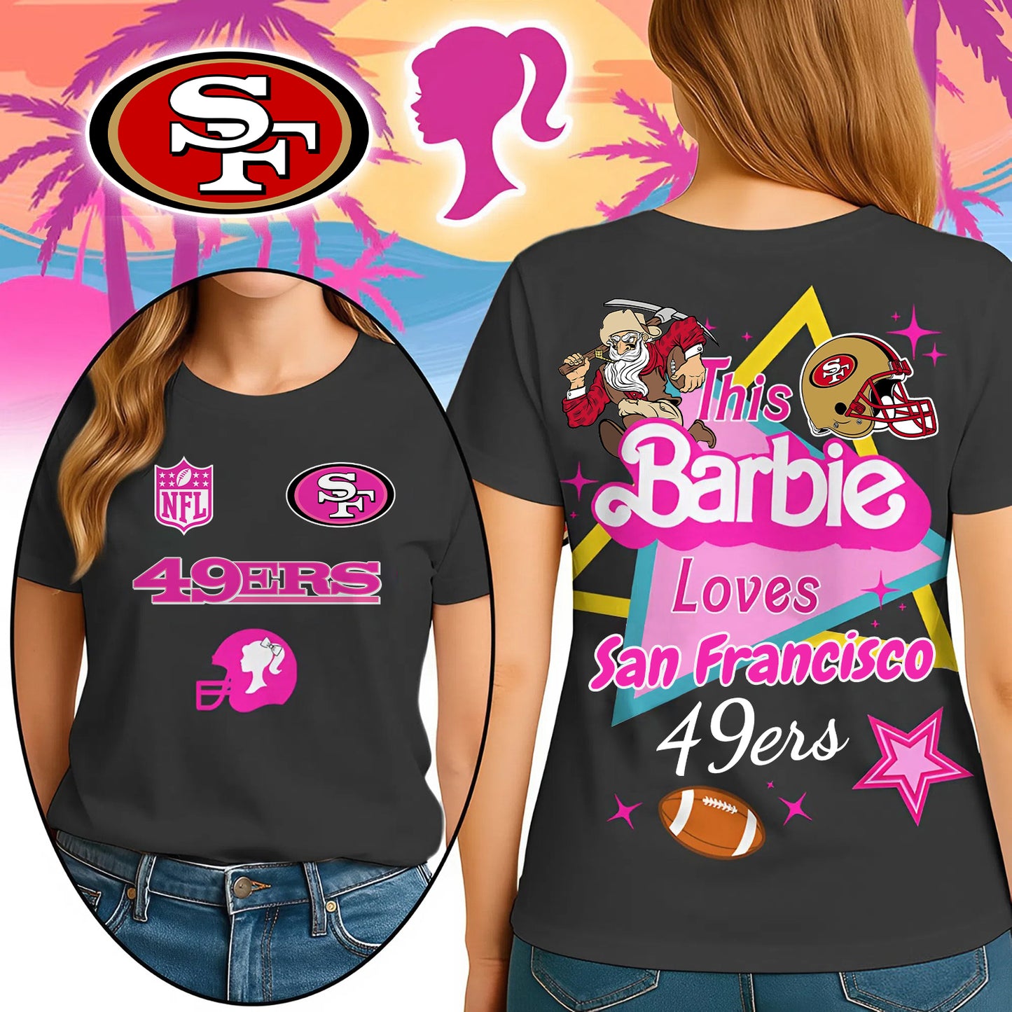 Premium NFL SF49 Barbie T-shirt V10 NMD NHM