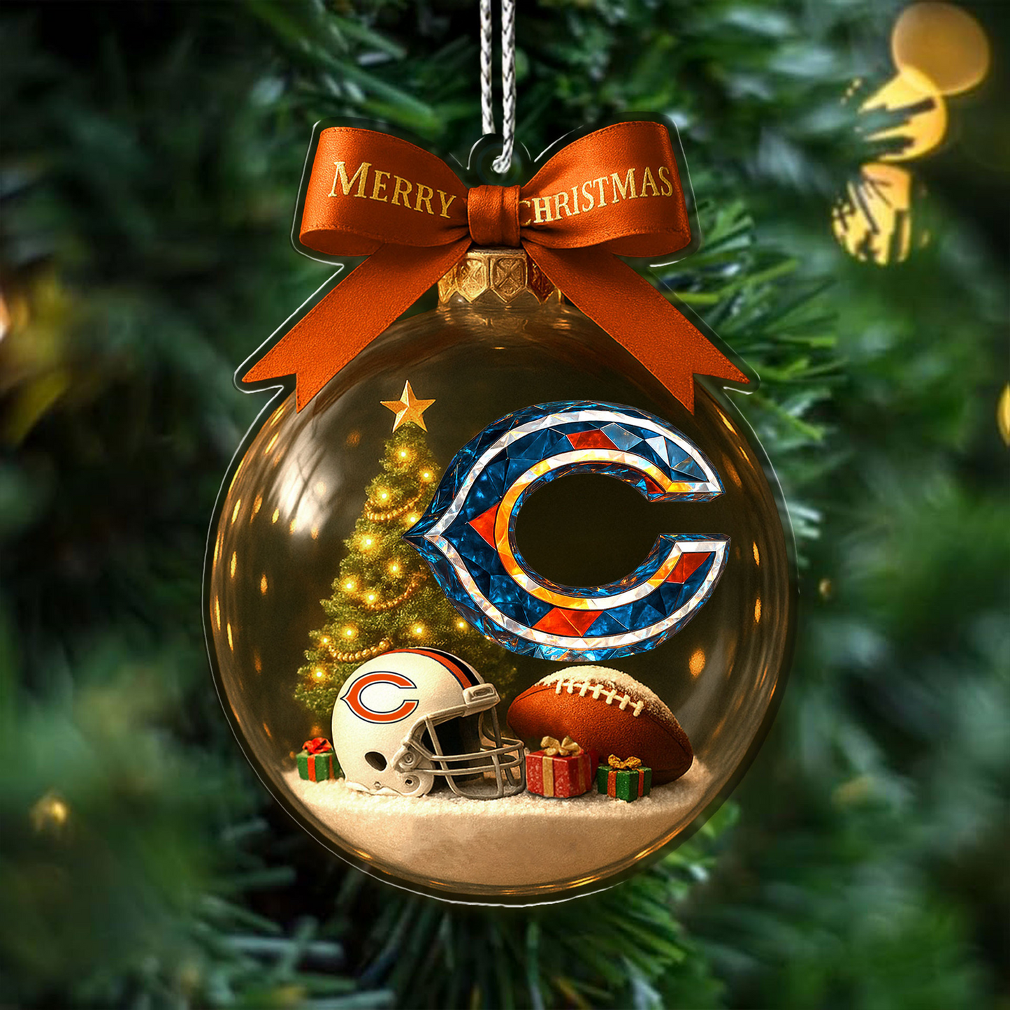 Premium NFL X CHI Christmas Ornaments NDT TDT