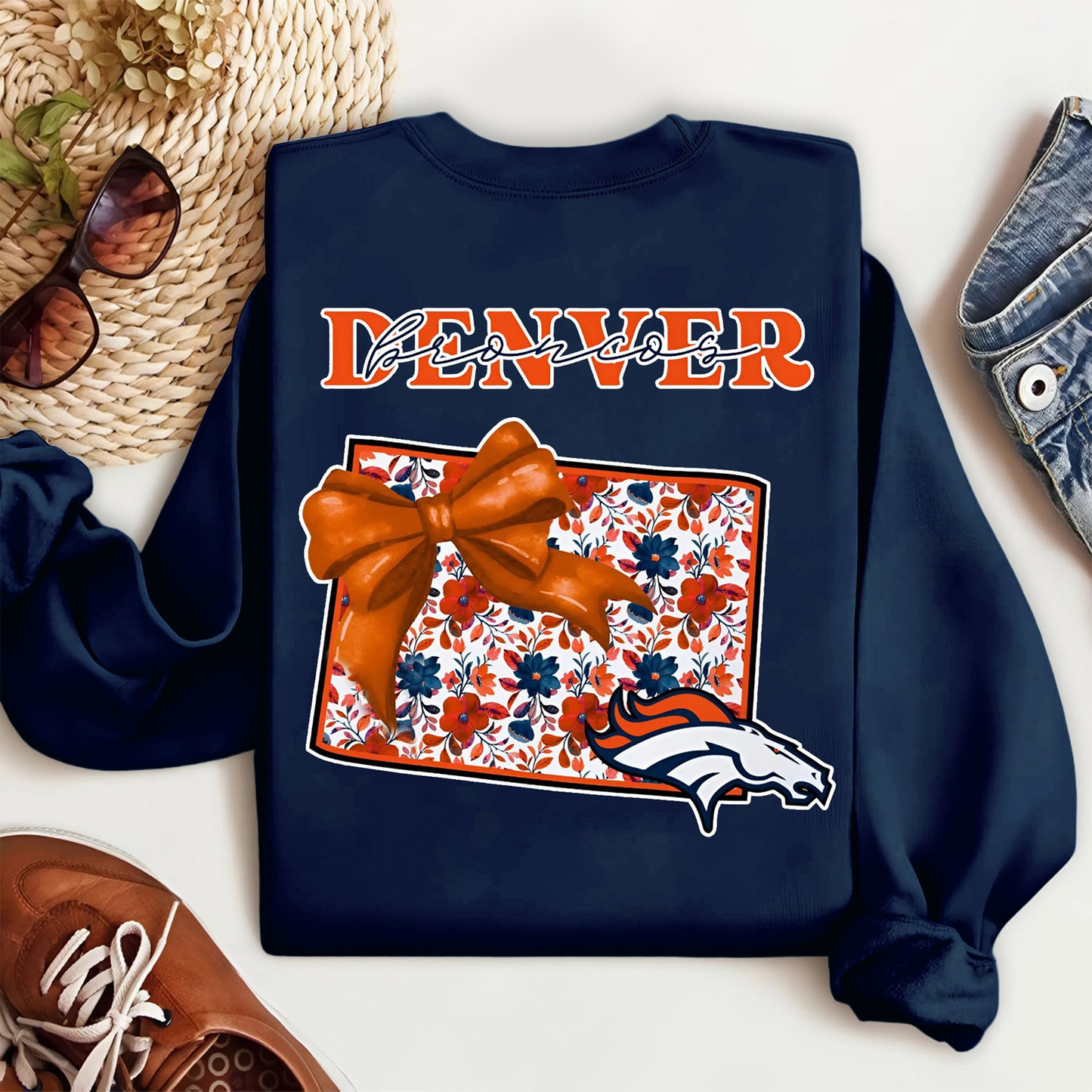 Premium NFL x DEN Cozy State Bow Sweatshirt TUANND TANTD
