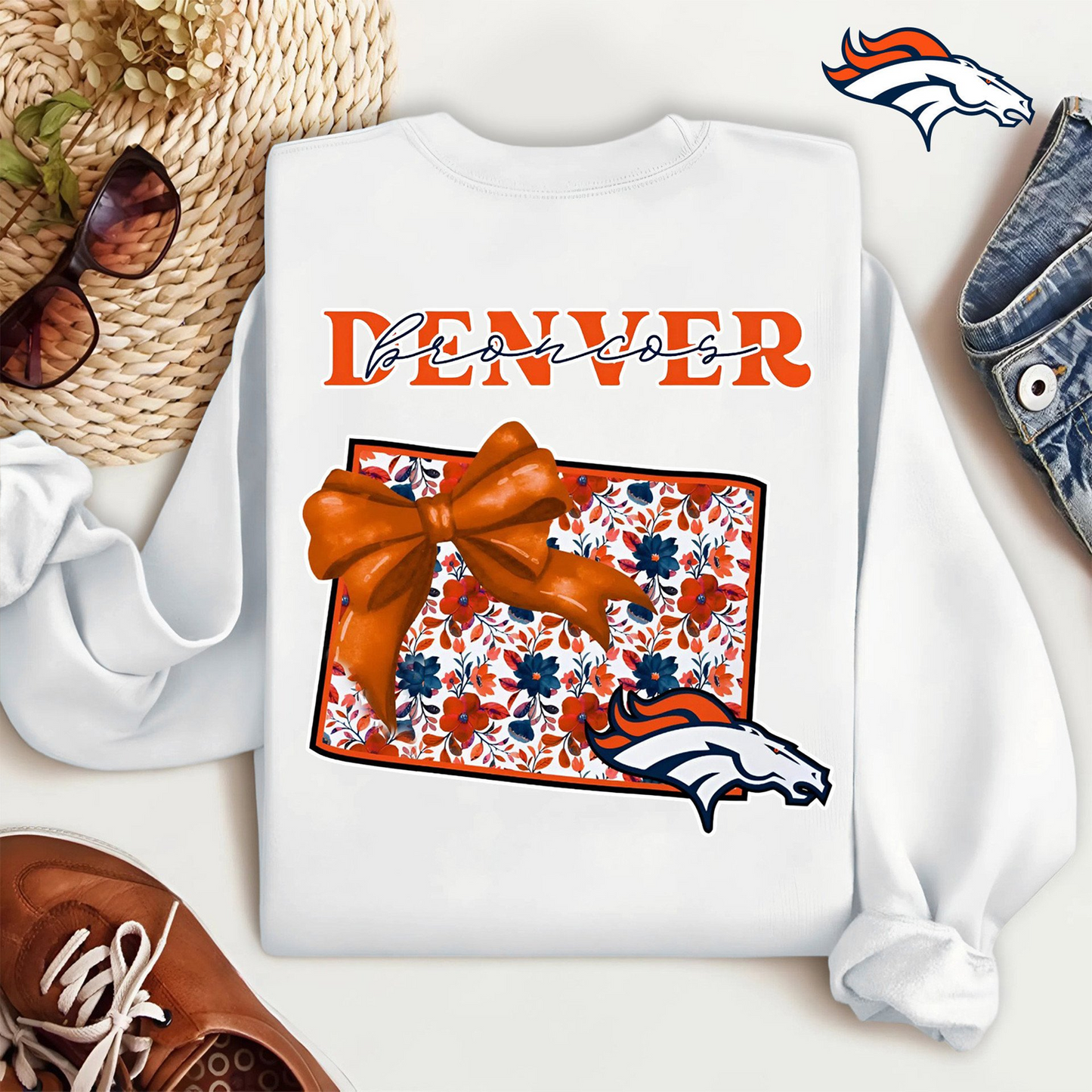 Premium NFL x DEN Cozy State Bow Sweatshirt TUANND TANTD
