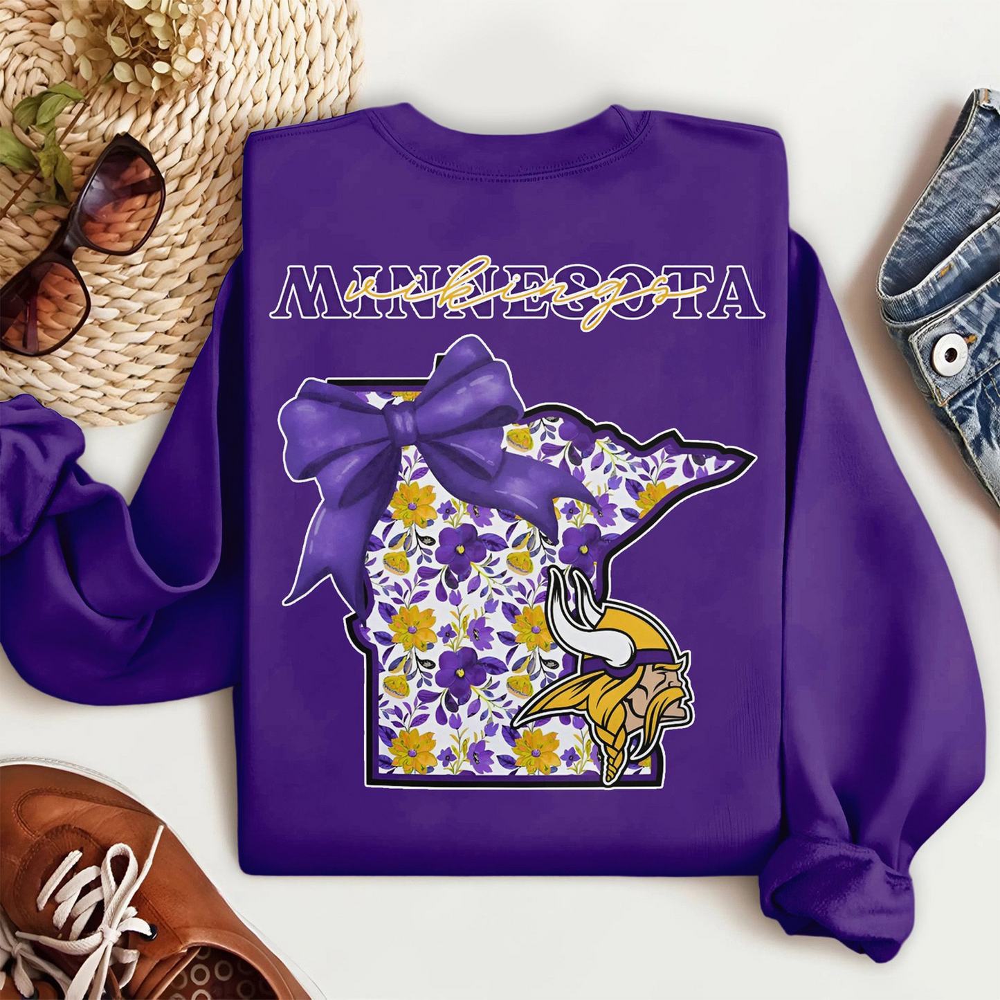 Premium NFL x MIN Cozy State Bow Sweatshirt TUANND TANTD