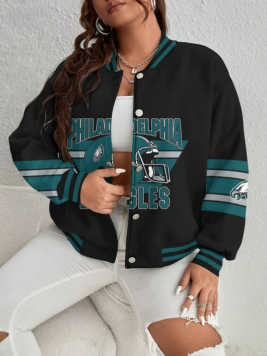 PREMIUM NFL X PHIL Women's Long Pass Full- Snap Casual Jacket NDT TDT