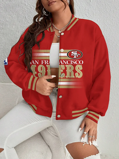 PREMIUM NFL X SF Women's Long Pass Full- Snap Casual Jacket NDT TDT