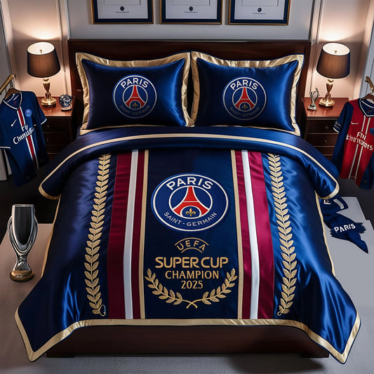 Premium PSG UEFA Super Cup Champions V1 Piece Bedding Set NMD NHM