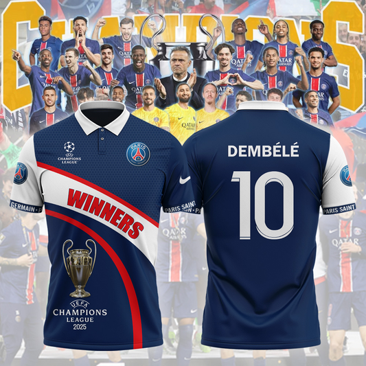 Paris SG UEFA Champions League Champions Polo Shirt DDTTDT