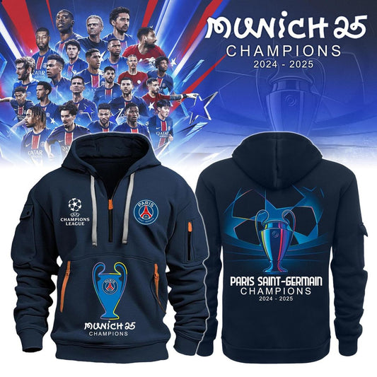 Paris SG UEFA Champions League Champions V2 Zipper Hoodie DDTTTV