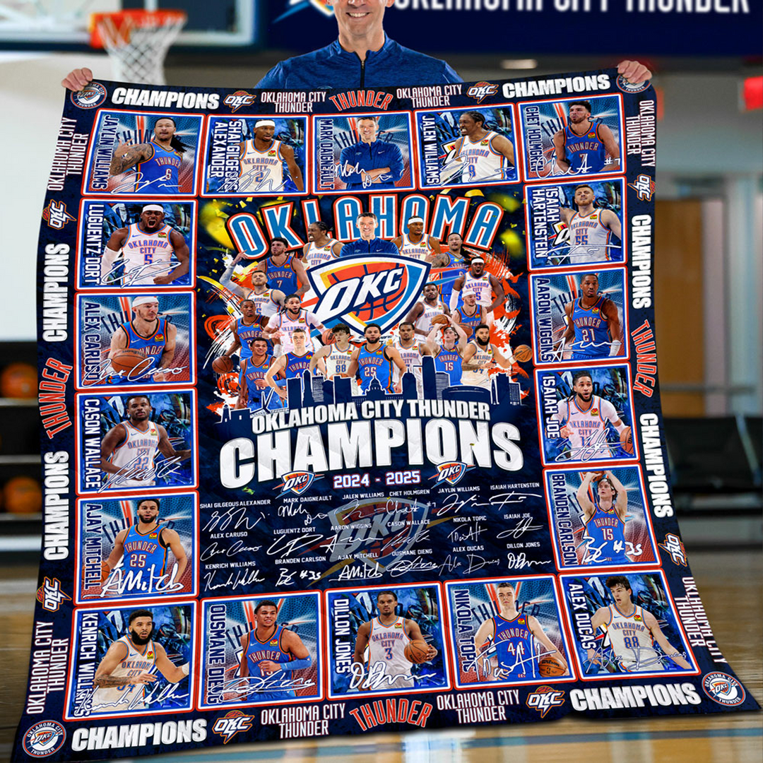OKC Champions 2025-Fleece Blanket DATND TANTD